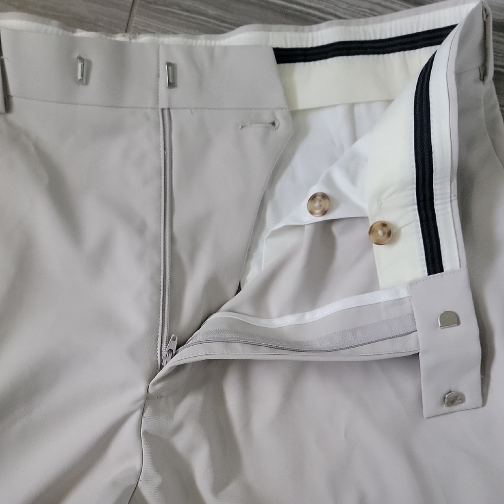 PGA Tour White Dress Pants Flat Front Straight Leg - Picture 2 of 9